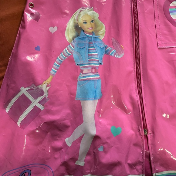 2001 BARBIE RAIN JACKET BARBIE MOVIE VINTAGE PINK GIRL FALL RAIN COAT - Picture 2 of 10